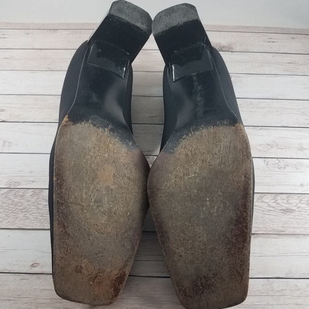 Stuart Weitzman square toe fabric block heel 8.5B - image 2